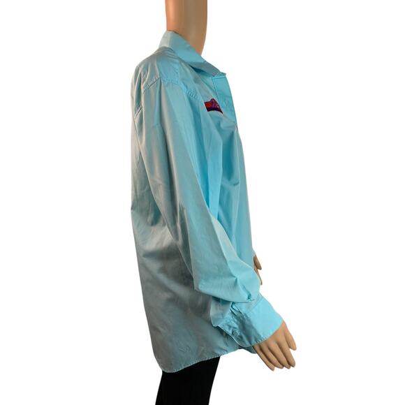 Las Olas Women's Large Shirt Embroidered Flip Flops Studded Detail Button Down - Picture 7 of 11